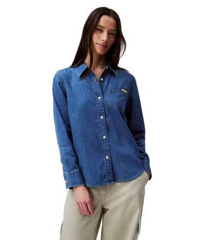 Calvin Klein Jeans Est.1978 Women's Denim Shirt In Med Seneca