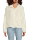 Calvin Klein Jeans Est.1978 Women's Drop Shoulder Faux Fur Jacket In Cream