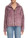 Calvin Klein Jeans Est.1978 Women's Drop Shoulder Faux Fur Jacket In Mauve