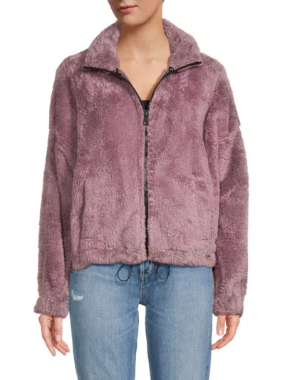 Calvin Klein Jeans Est.1978 Women's Drop Shoulder Faux Fur Jacket In Mauve