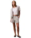 Calvin Klein Jeans Est.1978 Calvin Klein Women's Monogram Logo Fleece Shorts In Gray