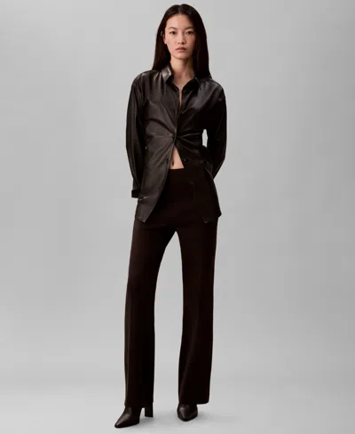 Calvin Klein Jeans Est.1978 Women's Half Milano Slim Pants In Black