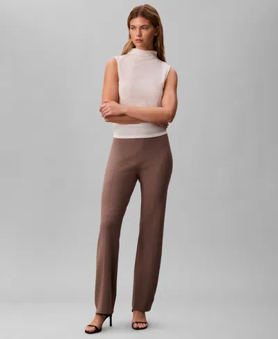 Calvin Klein Jeans Est.1978 Women's Half Milano Slim Pants In Neutral