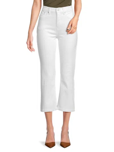 Calvin Klein Jeans Est.1978 Women's High Rise Bootcut Crop Jeans In White