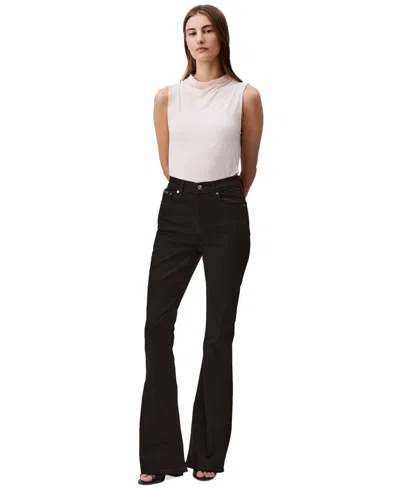 Calvin Klein Jeans Est.1978 Women's High-rise Flare Stretch Jeans In Ck Classic Black