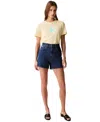 Calvin Klein Jeans Est.1978 Women's High-rise Midi Denim Shorts In Dark Yukon