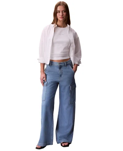 Calvin Klein Jeans Est.1978 Women's High-rise Wide-leg Cargo Jeans