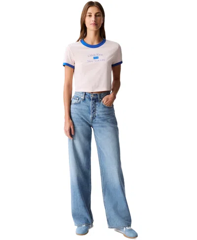 Calvin Klein Jeans Est.1978 Women's High-rise Wide-leg Denim Jeans In Blue Lyle