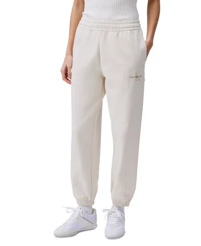 Calvin Klein Jeans Est.1978 Women's Monogram Logo Jogger Sweatpants In Turtledove