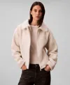 Calvin Klein Jeans Est.1978 Women's Point Collar Jacket In Neutral
