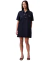 Calvin Klein Jeans Est.1978 Women's Relaxed Denim Mini Popover Dress In Blue
