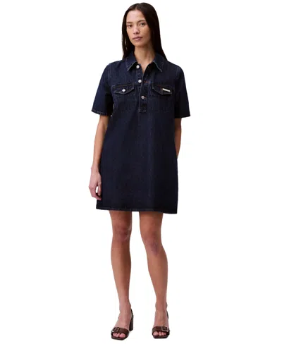 Calvin Klein Jeans Est.1978 Women's Relaxed Denim Mini Popover Dress