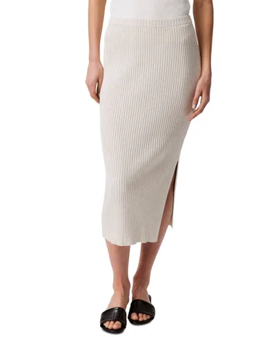 Calvin Klein Jeans Est.1978 Women's Rib-knit Midi Skirt In B01 Light Grey