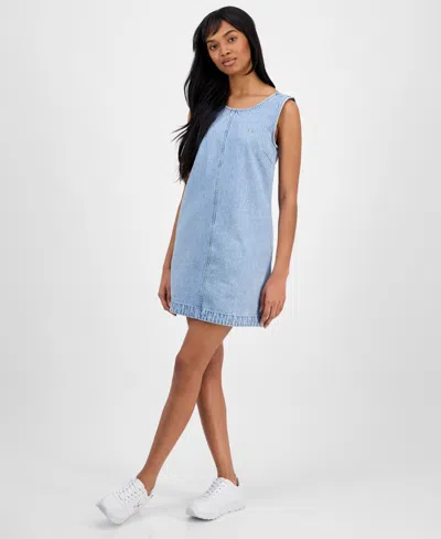 Calvin Klein Jeans Est.1978 Women's Sleeveless Denim Shift Dress In Vintage Cobalt
