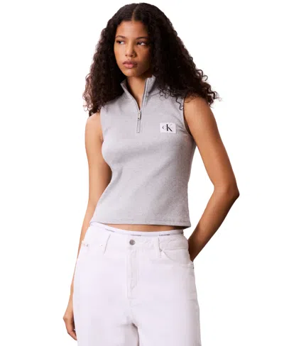 Calvin Klein Jeans Est.1978 Women's Sleeveless Quarter Zip Top