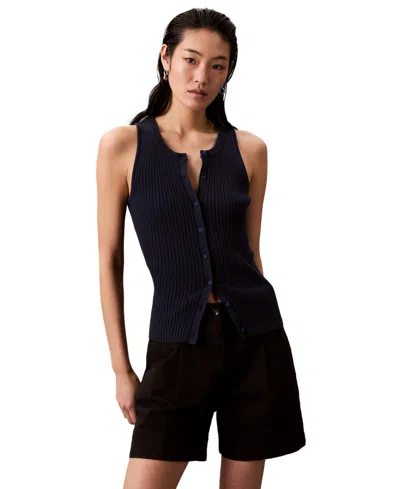Calvin Klein Jeans Est.1978 Women's Smooth Cotton Rib Sweater Tank
