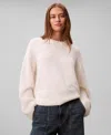 Calvin Klein Jeans Est.1978 Women's Soft Yarn Sweater In White