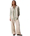 Calvin Klein Jeans Est.1978 Women's Striped Cotton Poplin Button-down Shirt