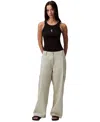 Calvin Klein Jeans Est.1978 Women's Utility Canvas Cargo Pants In Eucalyptus