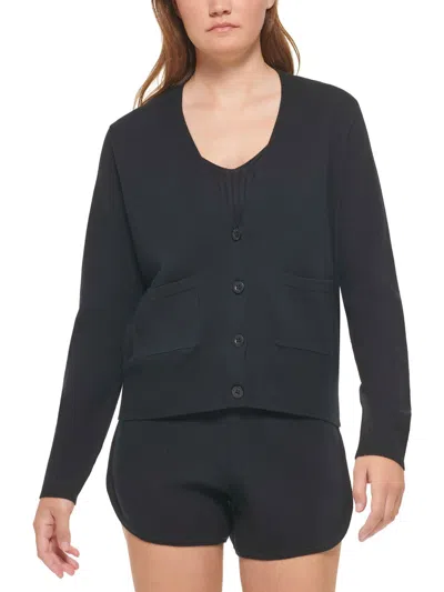 Calvin Klein Jeans Est.1978 Womens Ribbed Cardigan Cardigan Sweater In Black