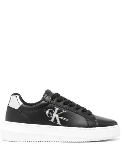 Calvin Klein Jeans Est.1978 Vulc Flatform Canvas Trainers In Black