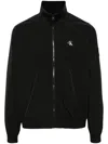 Calvin Klein Jeans Est.1978 Zip-up Crinkled Bomber Jacket In Black