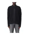 Calvin Klein Jeans Est.1978 Zip-up Waffle-knit Cardigan In Black
