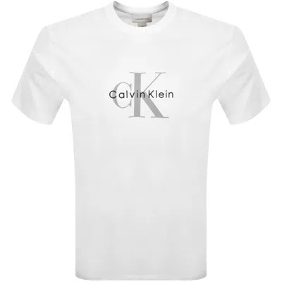 Calvin Klein Jeans Hero Monologo T Shirt White In Animal Print