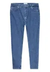 Calvin Klein Jeans High Rise Tapered-mid Blue In Blu