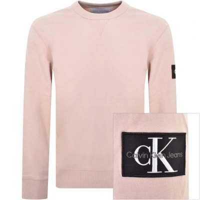 Calvin Klein Jeans Logo Crew Neck Sweatshirt Pink