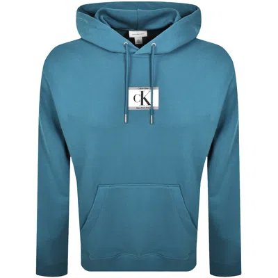 Calvin Klein Jeans Logo Hoodie Blue Steel
