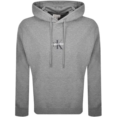 Calvin Klein Jeans Logo Hoodie Grey In Gray