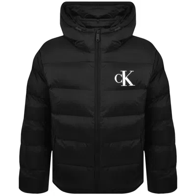 Calvin Klein Jeans Logo Puffer Jacket Black In Multi