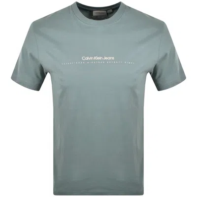 Calvin Klein Jeans Logo T Shirt Blue