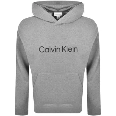 Calvin Klein Jeans Logo Terry Hoodie Grey In Gray