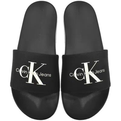 Calvin Klein Jeans Monogram Cv Sliders Black