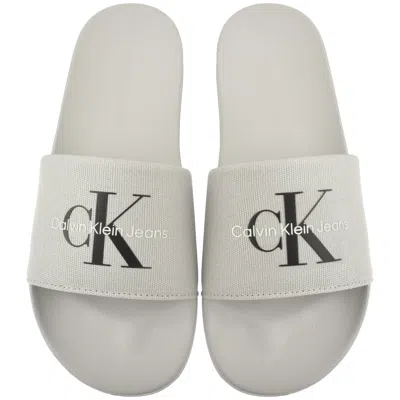 Calvin Klein Jeans Monogram Cv Sliders Grey