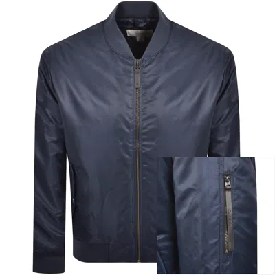 Calvin Klein Jeans Nylon Bomber Jacket Navy In Blue