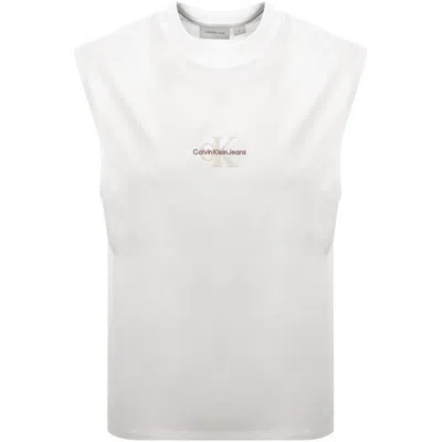 Calvin Klein Jeans Relaxed Fit Logo Vest White