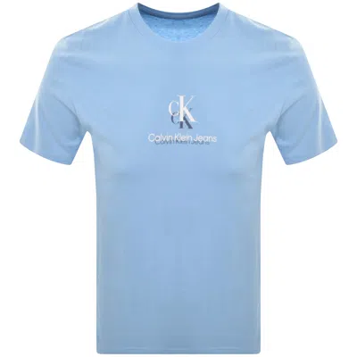 Calvin Klein Jeans Shadow Logo T Shirt Blue