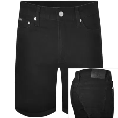 Calvin Klein Jeans Slim Fit Denim Shorts Black