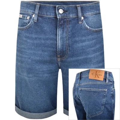 Calvin Klein Jeans Slim Fit Denim Shorts Blue