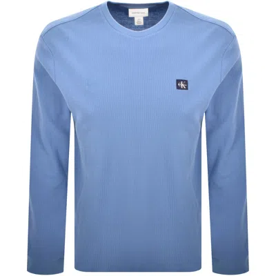 Calvin Klein Jeans Waffle T Shirt Blue
