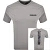 Calvin Klein Jeans Word Stretch T Shirt Grey In Gray