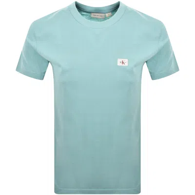 Calvin Klein Jeans Woven Label T Shirt Blue