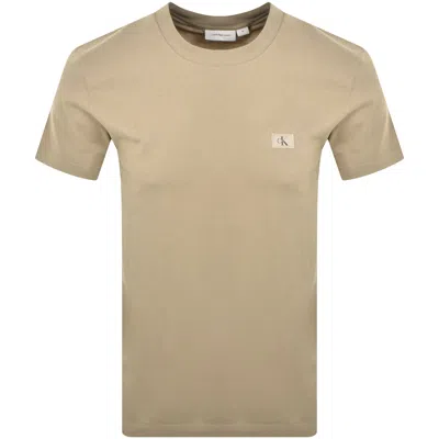Calvin Klein Jeans Woven Label T Shirt Khaki