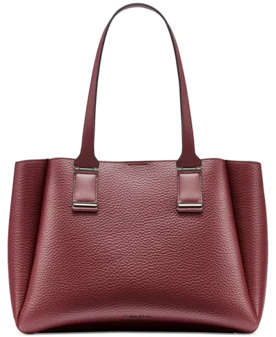 Calvin Klein Jett Large Tote Bag In Burgundy