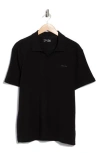 Calvin Klein Johnny Collar Crepe Jersey Polo In Black