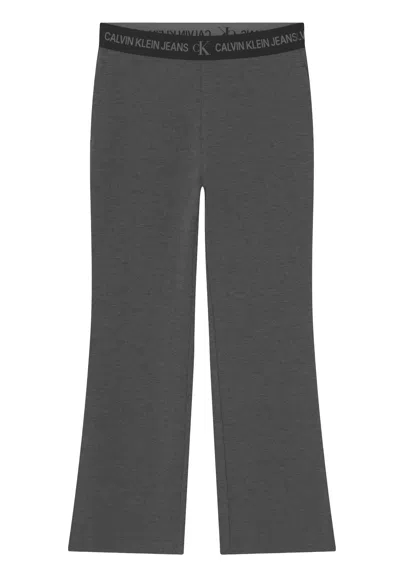 Calvin Klein Junior Kids' Flared Trousers In Grigio