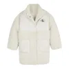 Calvin Klein Junior High Collar Coat In Panna